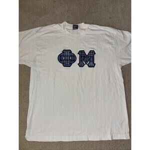 Vintage Phi Mu T-shirt Fraternity Letters Vintage 90s XL 23x28 Single Stitch
